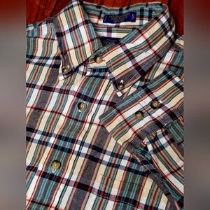 Pendleton Oceanside Mens Large L Multicolor Plaid Long Sleeve Button Up Shirt C1